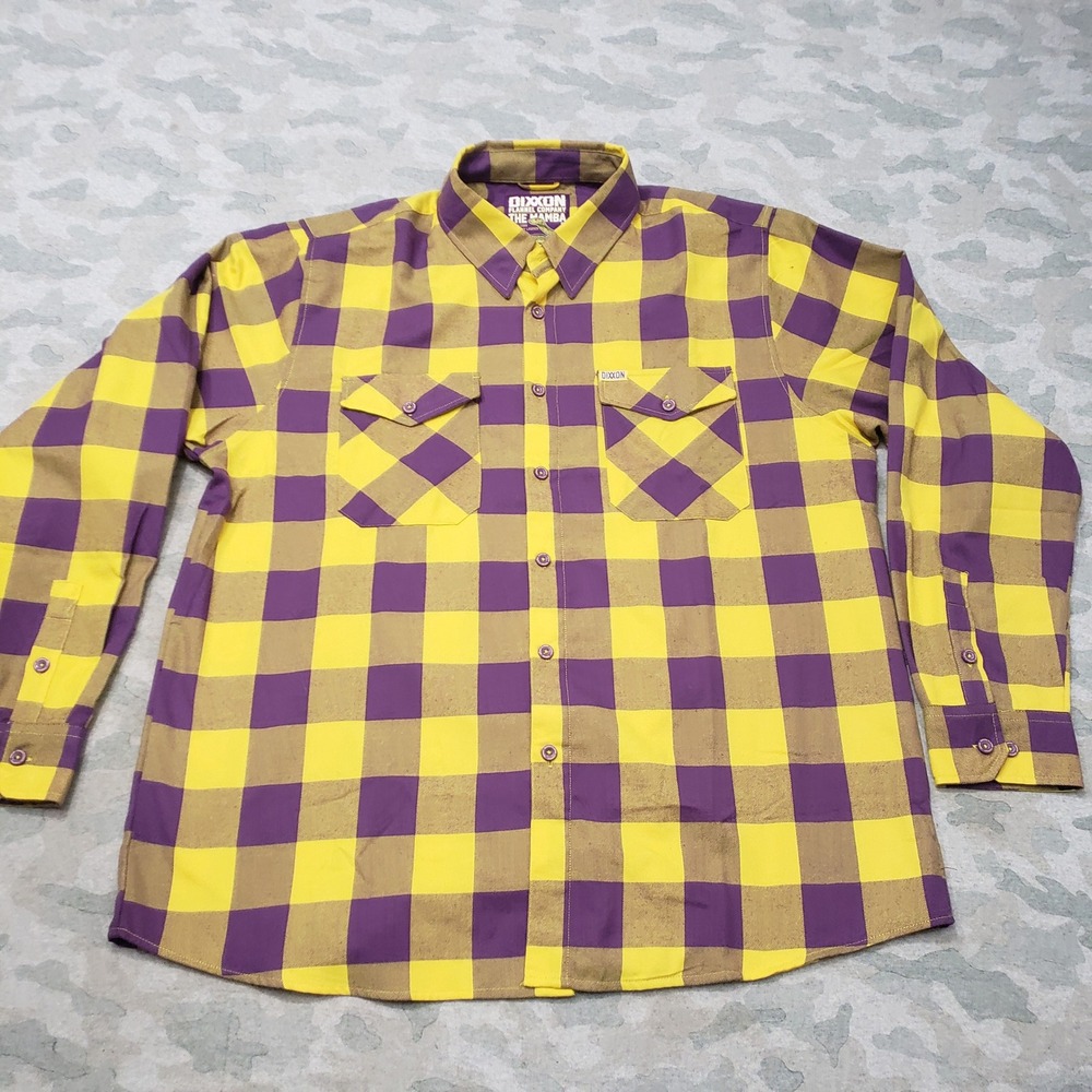DIXXON Yellow and Purple Plaid Button-Down Shirt